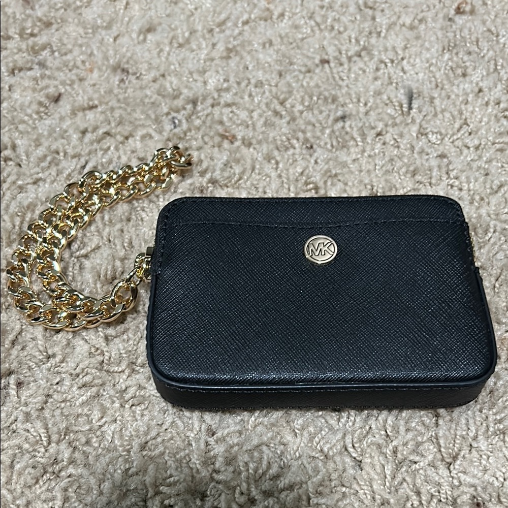 Michael Kors Black/gold chain card case